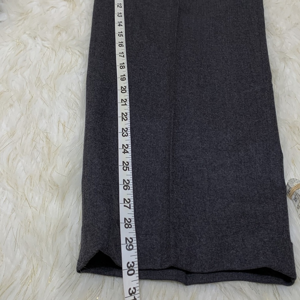 Faconnable Solid Dark Gray 100% Wool Dress Pleated - image 7